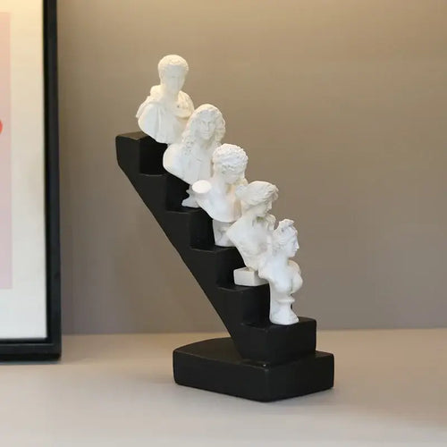 Abstract david statue sculpture white marble living room home decor