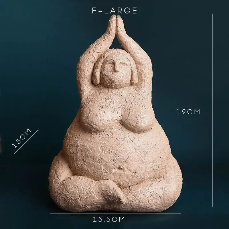 Abstract terracotta & gray fat lady figurines living room decor