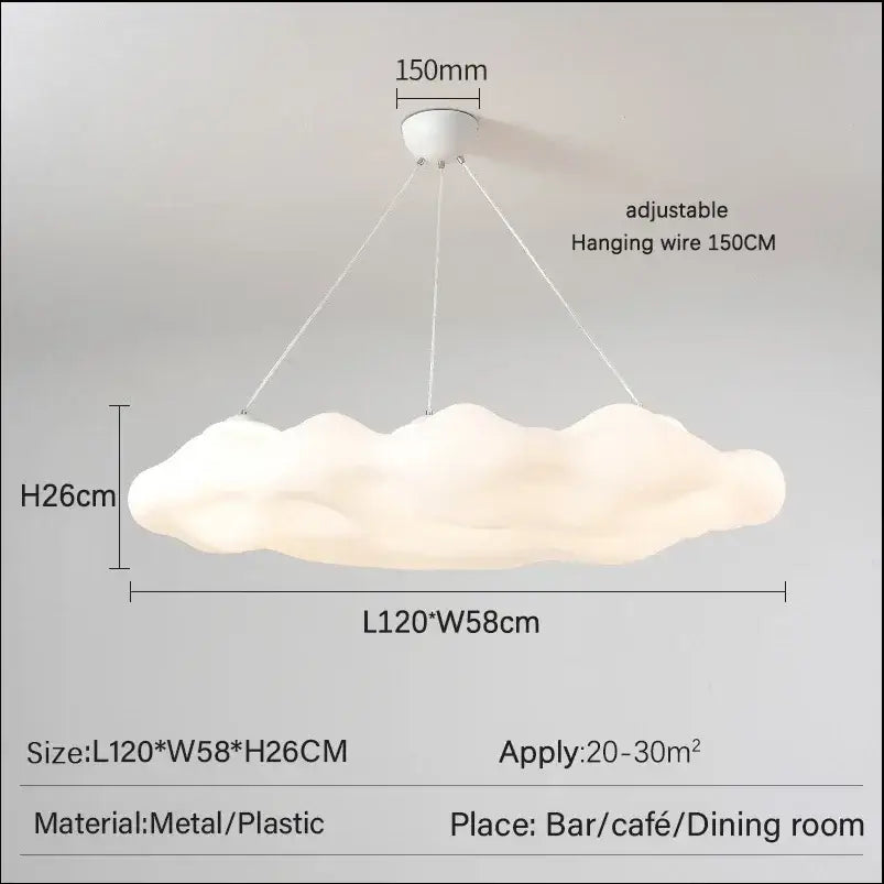 Modern white acrylic cloud led pendant light living room