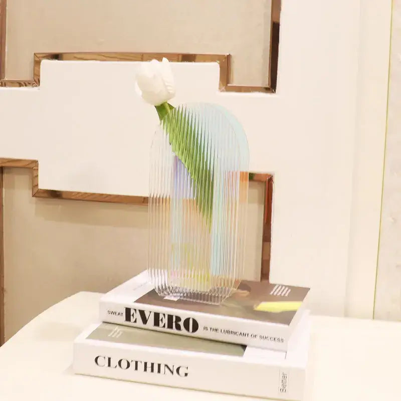 Contemporary rainbow acrylic flower vase living room floral container