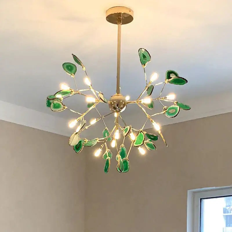 Decorbites agate branch chandelier gold glass dining room light