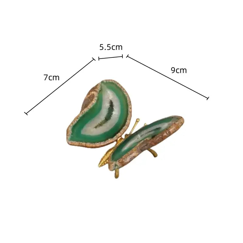 Decorbites agate butterfly ornament set living room brass decor