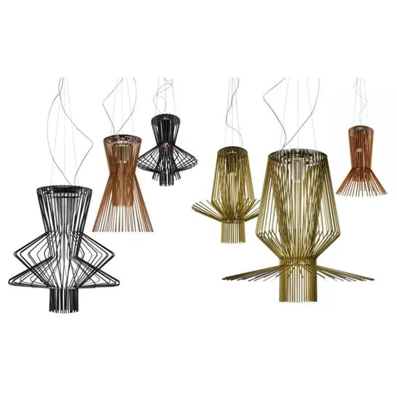 Modern gold bamboo allegro ritmico chandelier living room pendant light