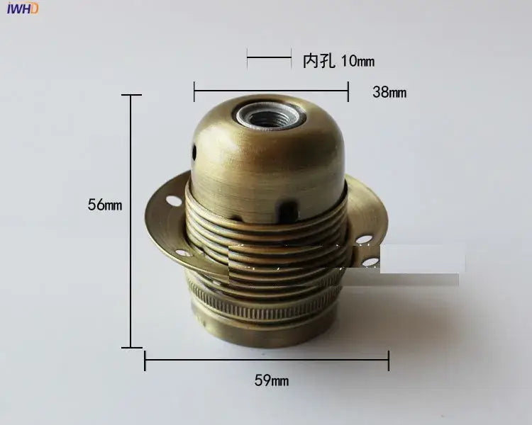 Vintage metal lamp holder fitting with flange for living room lighting