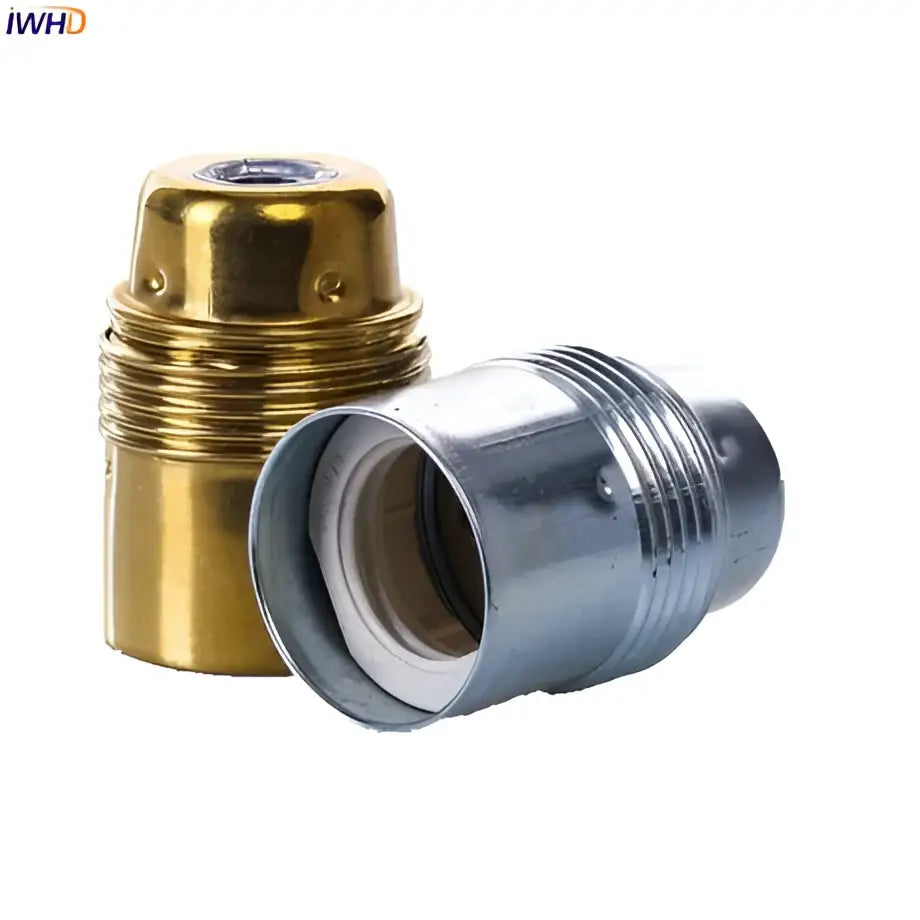 Vintage gold & silver e27 lamp holder – living room threaded socket