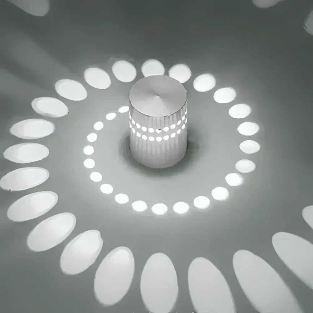 Blue aluminum spiral led wall lamp for bedroom circular light patterns