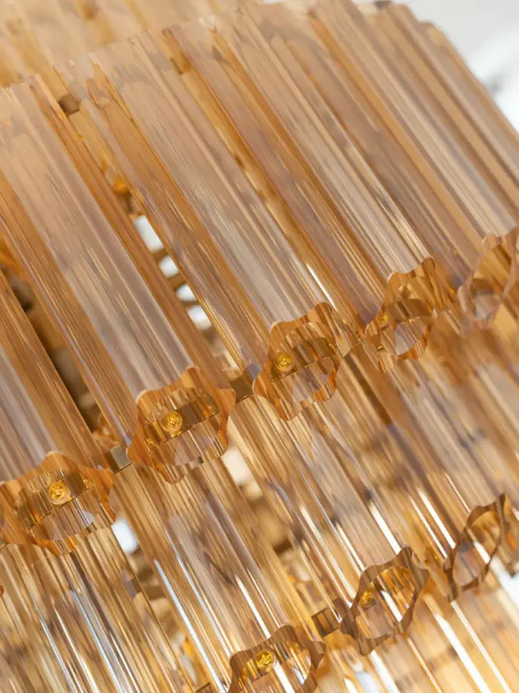 Modern tiered amber glass chandelier for living room dining room