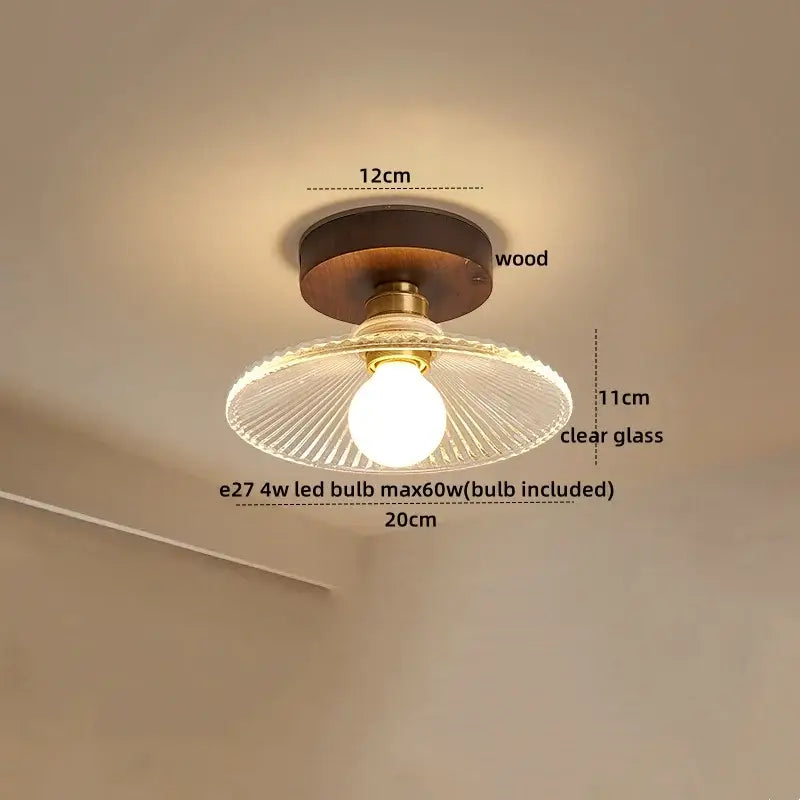 Modern amber glass led pendant light kitchen brass ceiling light