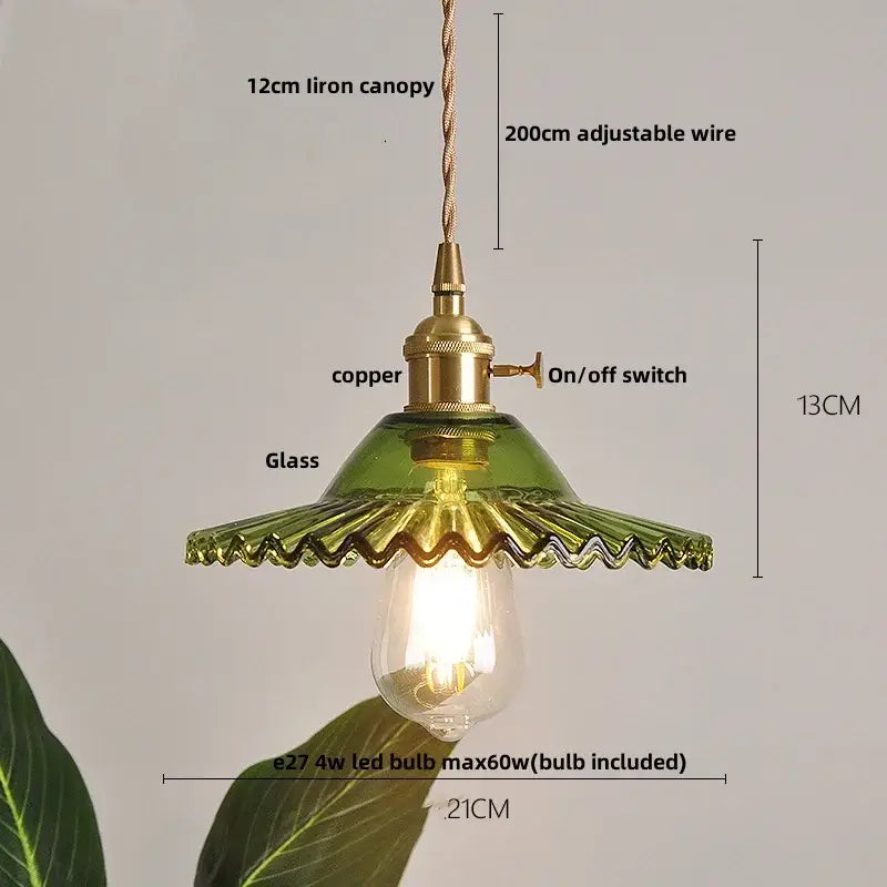 Amber textured glass led pendant lamp for kitchen and dining room