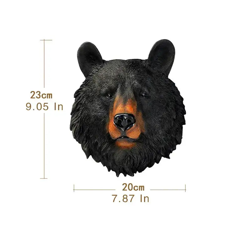 Bronze wildlife animal head wall hook rack living room decor