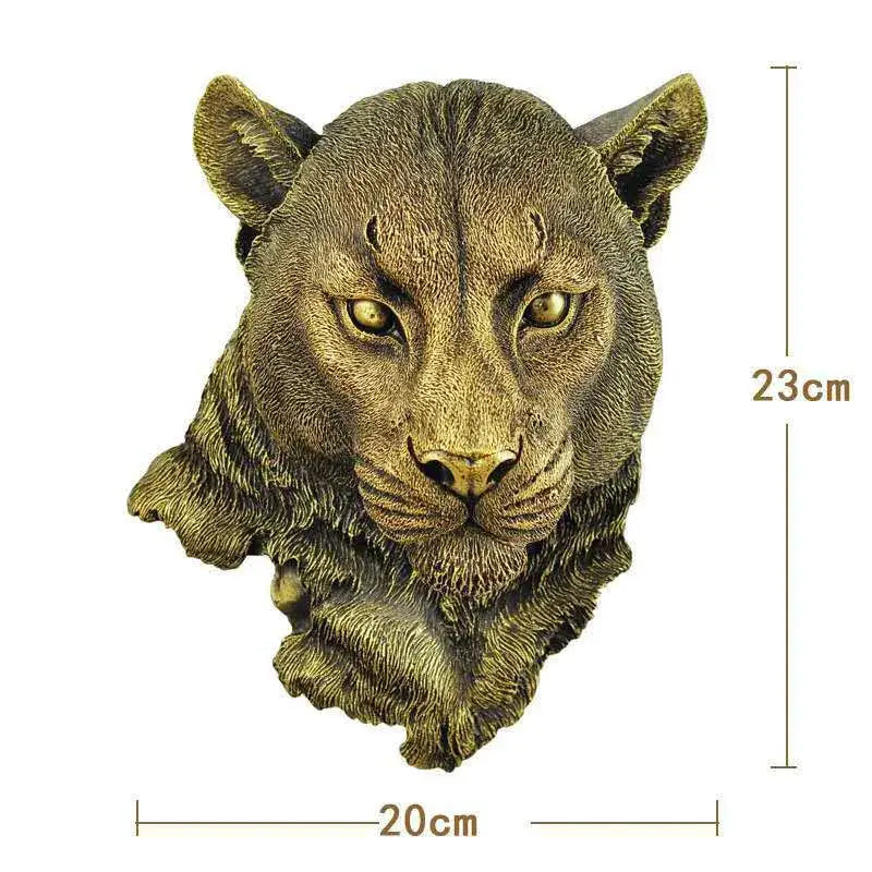 Bronze wildlife animal head wall hook rack living room decor