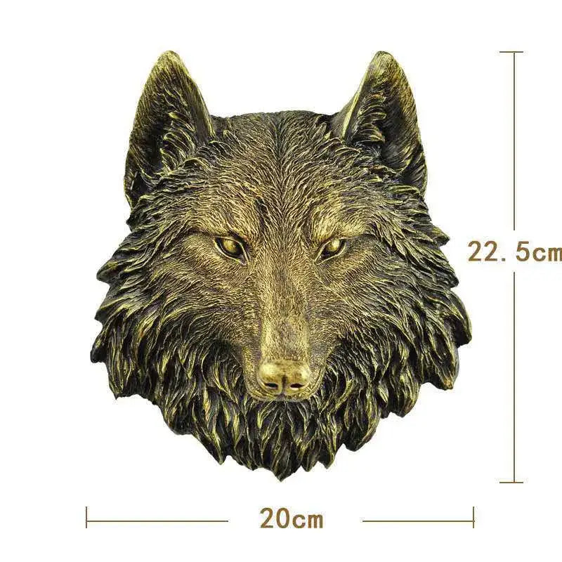 Bronze wildlife animal head wall hook rack living room decor