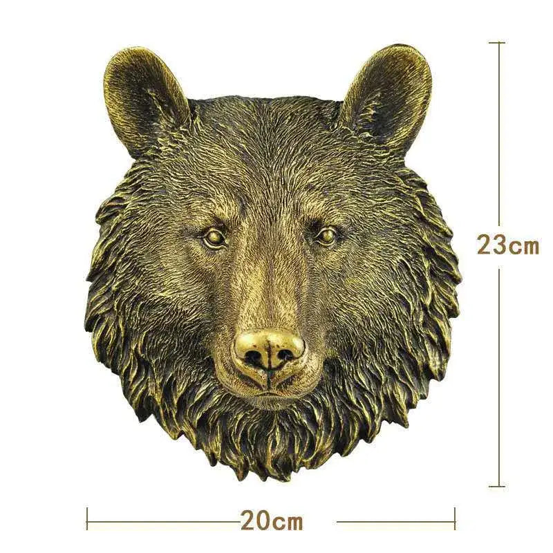 Bronze wildlife animal head wall hook rack living room decor