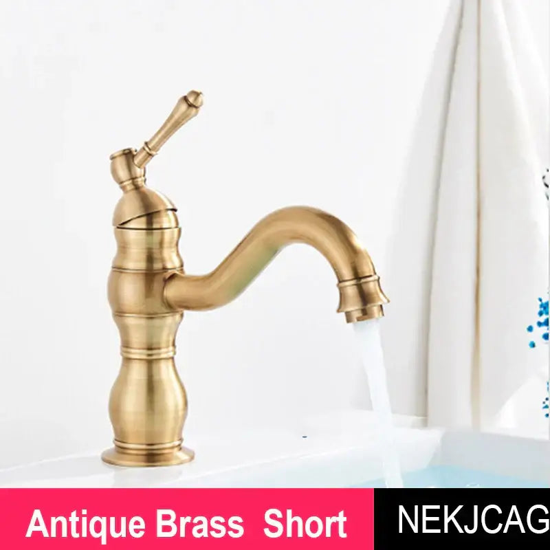 Antique brass single handle basin faucet bathroom sink mixer tap