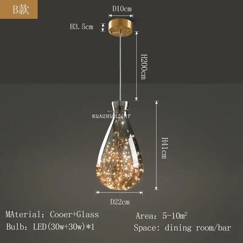 Antique brass glass tiered pendant chandelier for dining room
