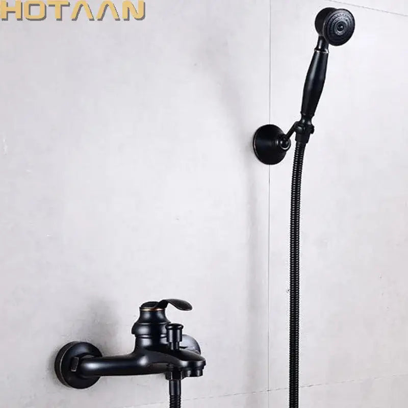Antique brass ornate hand held shower head kit for bathroom