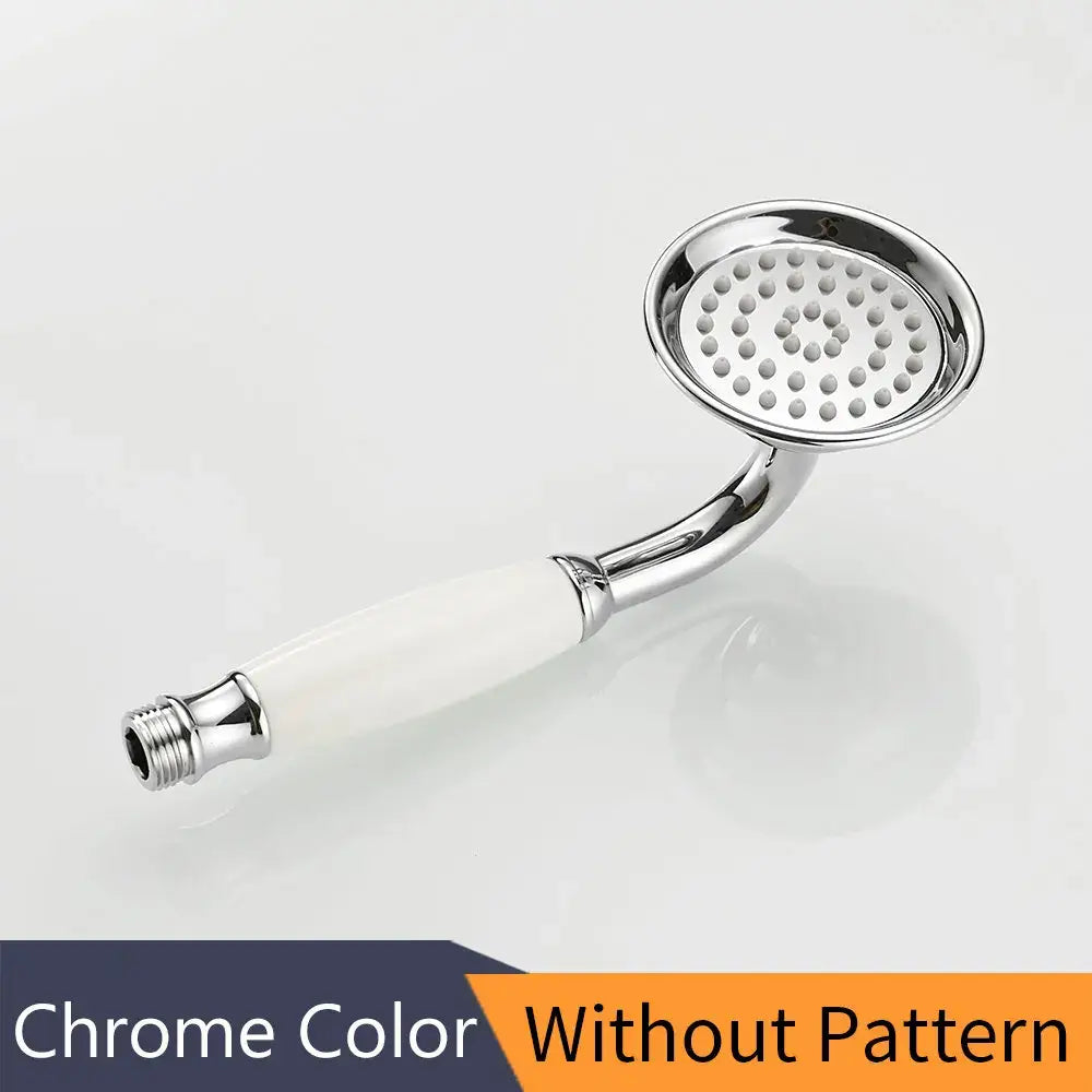 Antique brass and white ceramic hand held shower bathroom faucet