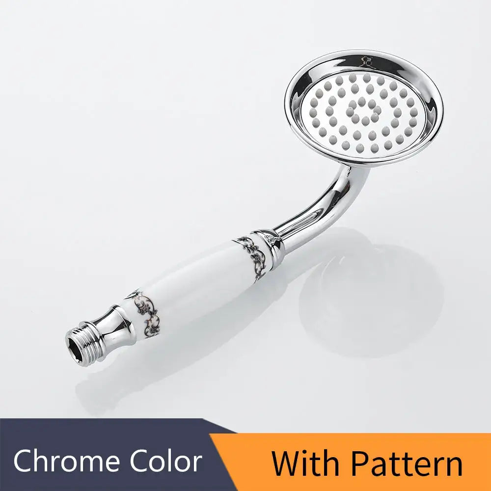 Antique brass and white ceramic hand held shower bathroom faucet