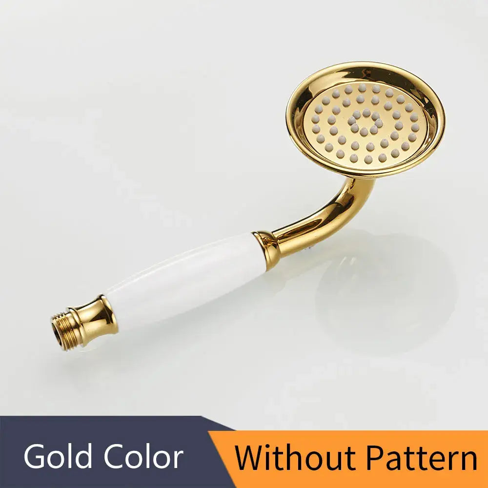 Antique brass and white ceramic hand held shower bathroom faucet