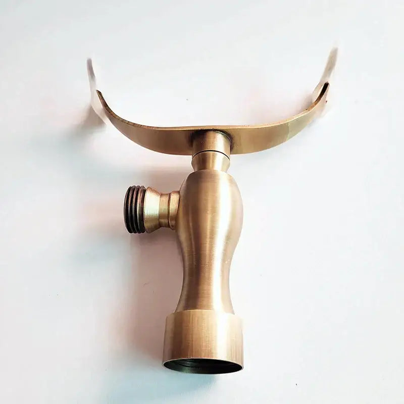 Antique brass dual arm hand shower holder bracket bathroom wall mount