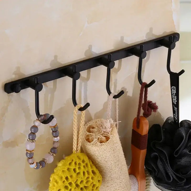 Antique brass robe hook rack – bathroom wall mount with 5 hooks
