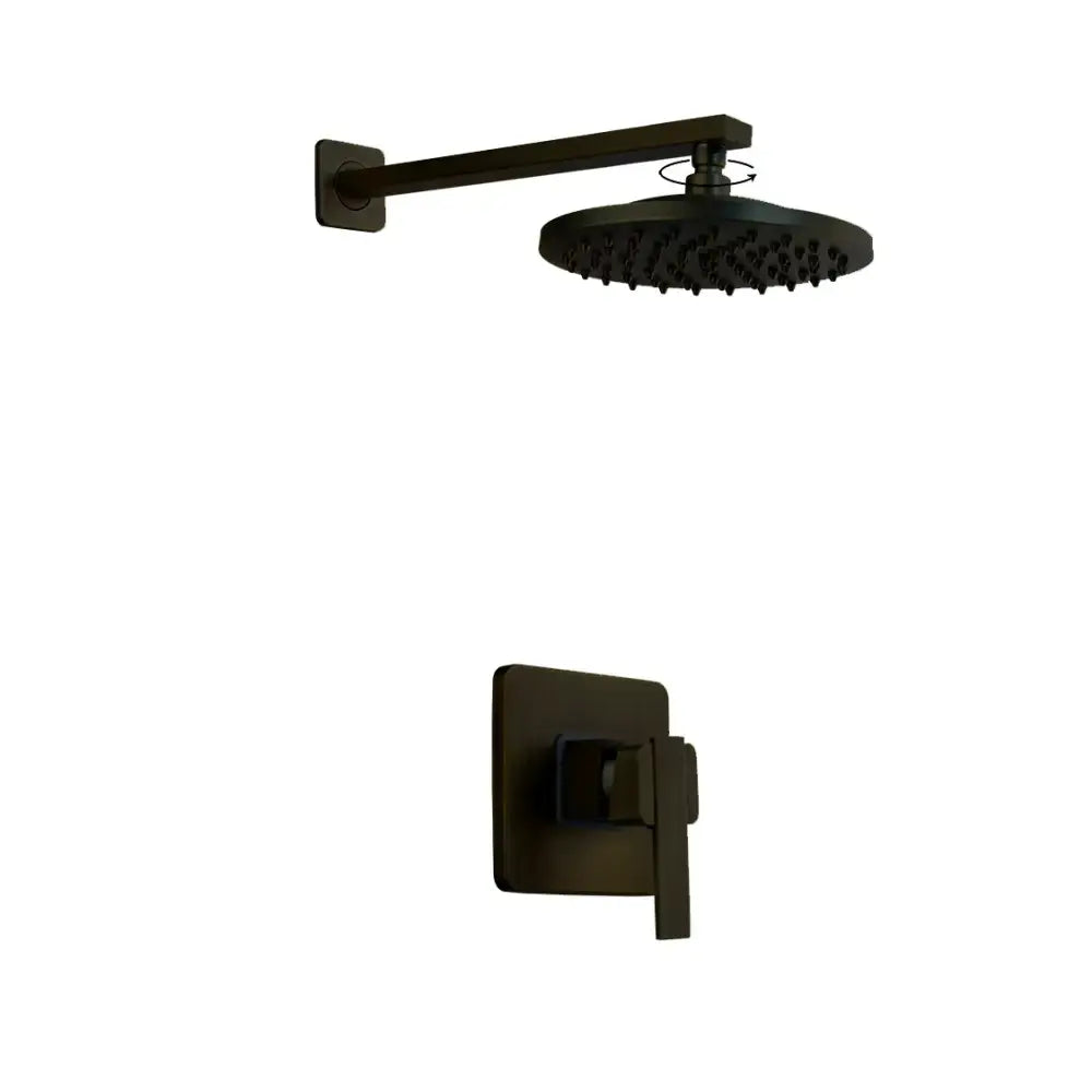 Antique brass round rainfall shower faucet set bathroom fixtures