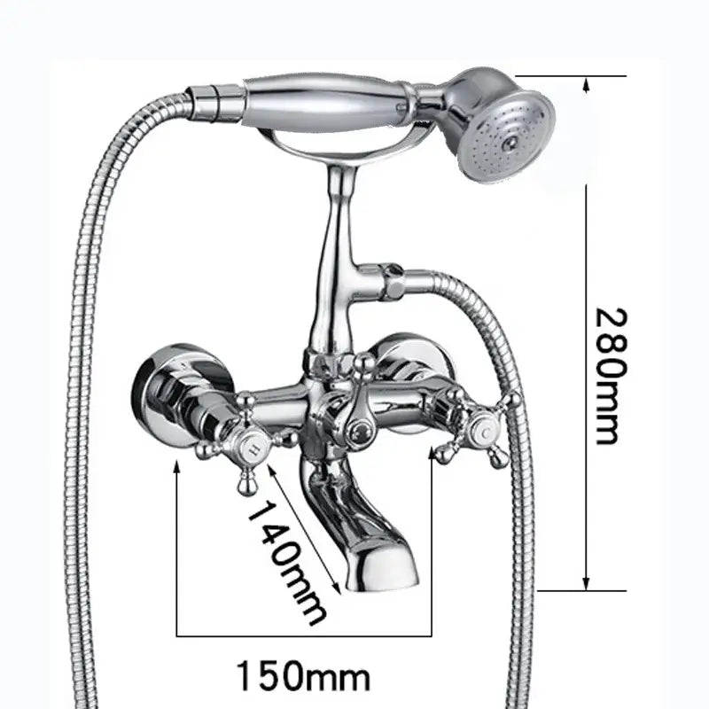Antique brass shower faucet kit with handheld spray bathroom faucet