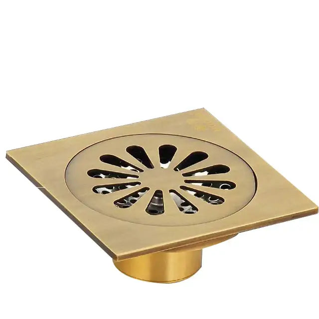 Antique brass shower floor drain bathroom waste strainer