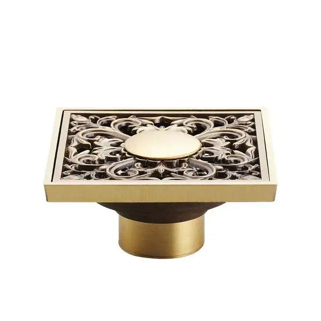 Antique brass shower floor drain bathroom waste strainer