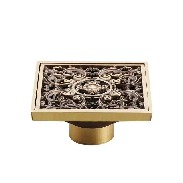 Antique brass shower floor drain bathroom waste strainer
