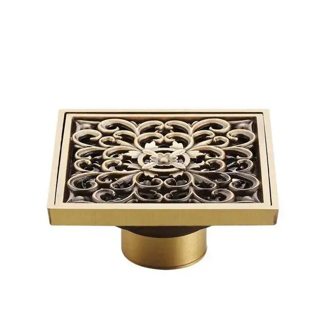Antique brass shower floor drain bathroom waste strainer
