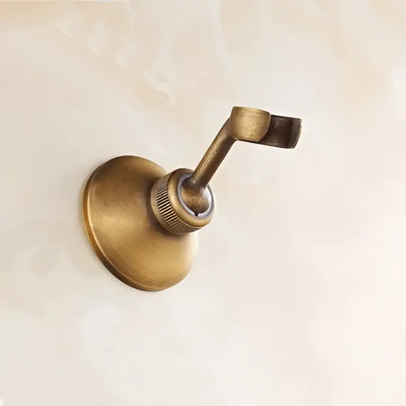 Antique brass shower set with ceramic handheld sprayer for bathroom