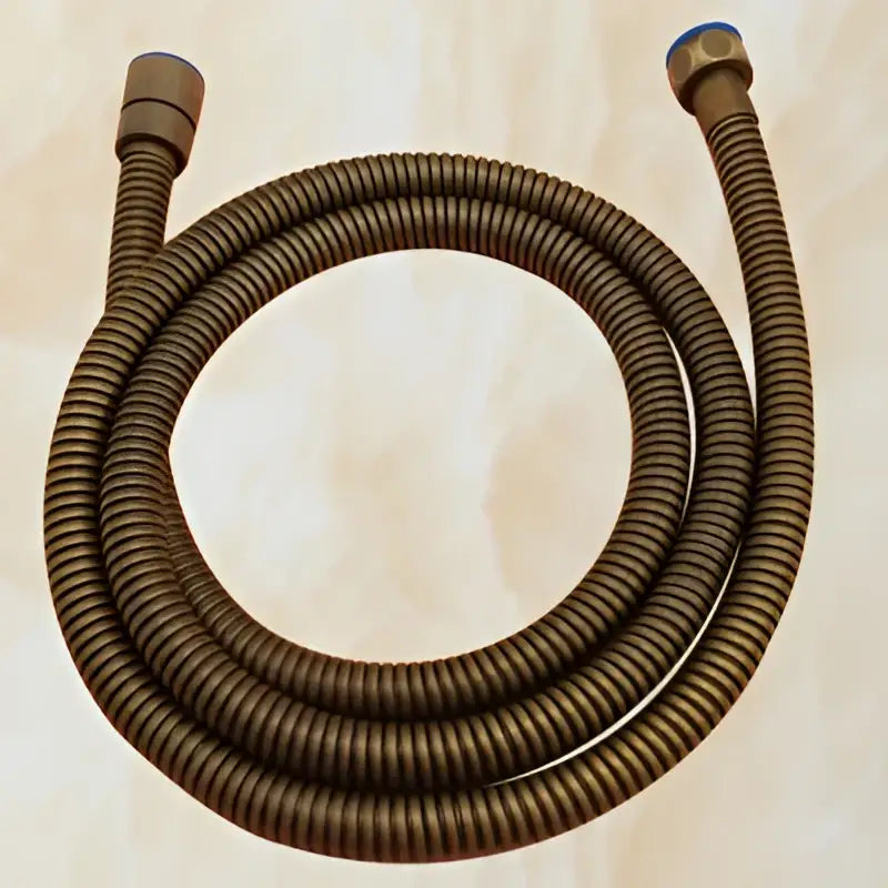 Antique brass shower set with ceramic handheld sprayer for bathroom