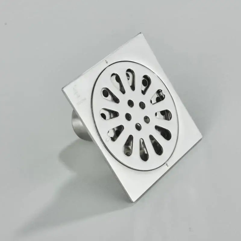 Antique brass square fish carved floor drain bathroom strainer