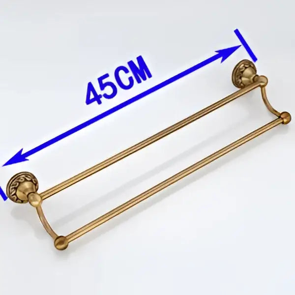 Antique brass floral single bar towel holder bathroom rack