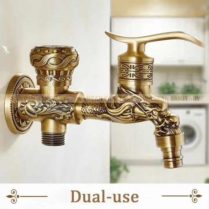 Antique dragon brass wall mounted bidet faucet bathroom shower sprayer