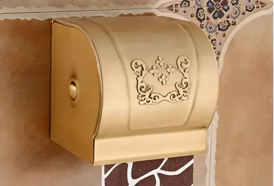 Antique bronze carved aluminum bathroom accessories set