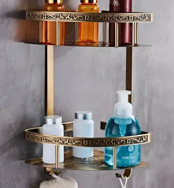 Antique bronze carved aluminum bathroom accessories set