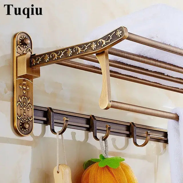Antique bronze floral bathroom accessories set – bathroom hardware