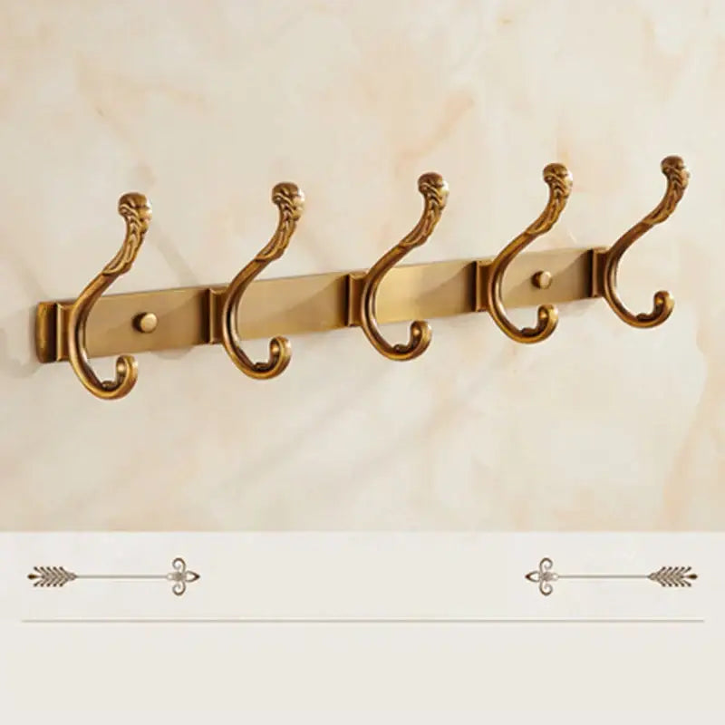 Antique bronze carved robe hook rack for bathroom and kitchen