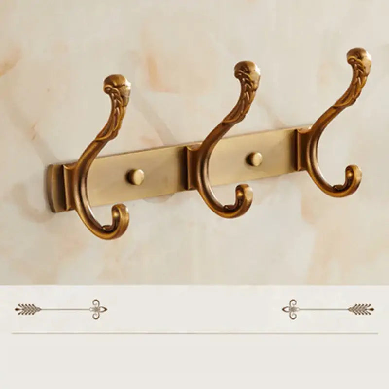 Antique bronze carved robe hook rack for bathroom and kitchen