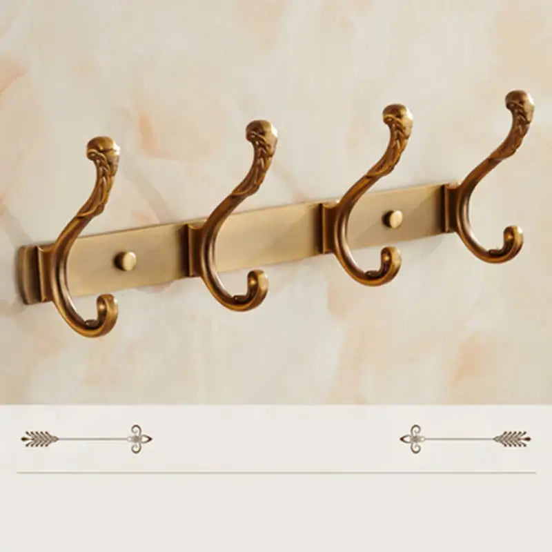 Antique bronze carved robe hook rack for bathroom and kitchen