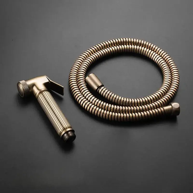 Antique bronze bidet sprayer set with ornate detail bathroom shower