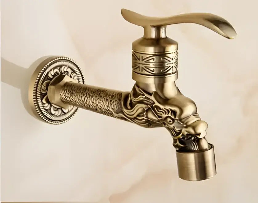 Antique dragon brass garden bibcocks tap garden washing faucet