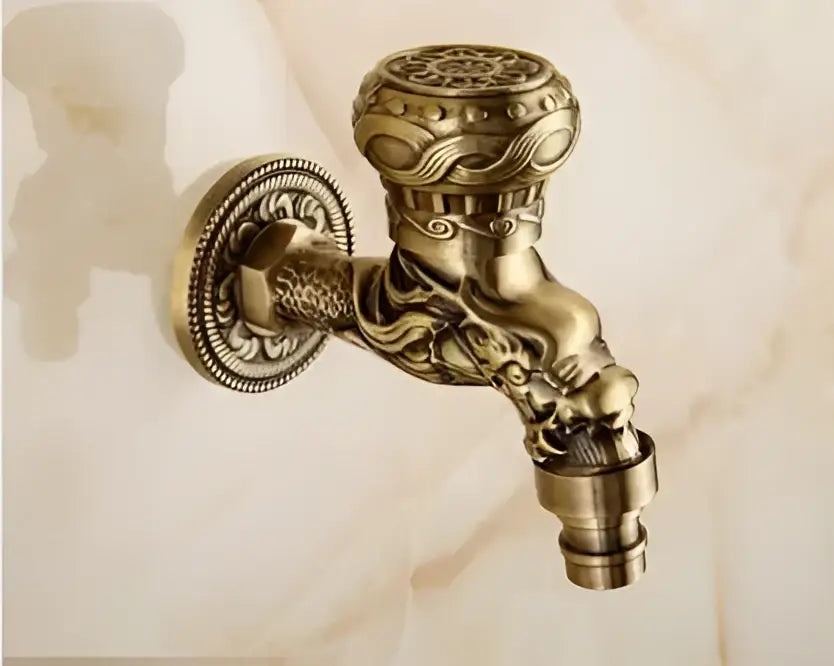 Antique dragon brass garden bibcocks tap garden washing faucet