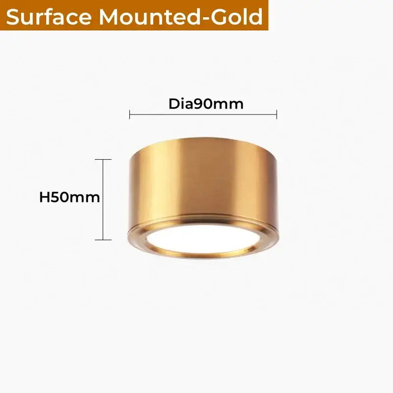 Antique gold led ceiling downlights living room retro brass lighting