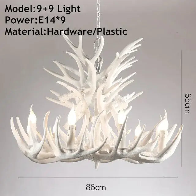 Antique resin antler chandelier golden brown dining room lighting