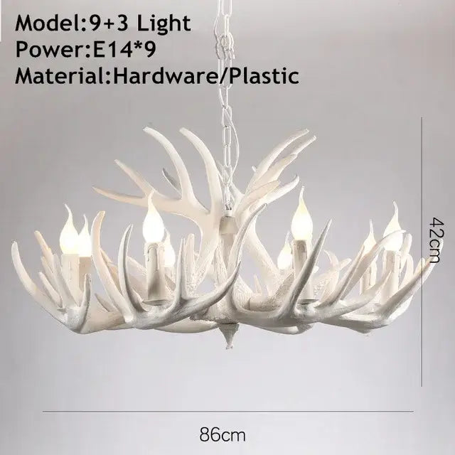 Antique resin antler chandelier golden brown dining room lighting