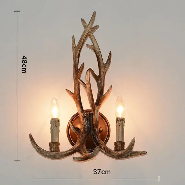 Antique resin antler chandelier golden brown dining room lighting