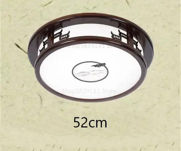 Antique style solid wood chinese landscape ceiling light bedroom